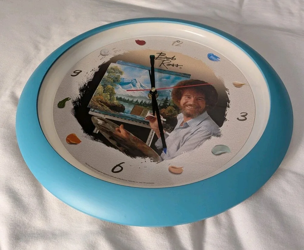 BOB ROSS Talking Wall Clock Cracker Barrel Artist Quirky Gift Battery